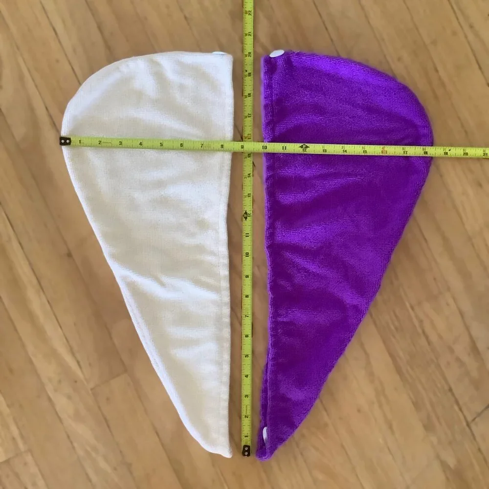 Lot of 4 Polyester Hair Towels -  3 Cream & 1 Purple